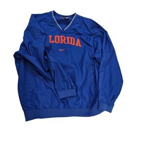 Nike Florida Gators Pullover Long Sleeve V‎ Neck Jacket Men's XXL Blue Orange